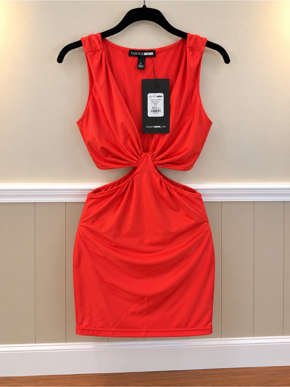 Fashion Nova Red Cutting It Out Mini Dress